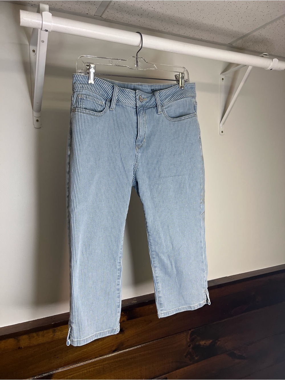 St. John’s Bay Light Blue Railroad Stripe Women’s Jeans- 8P